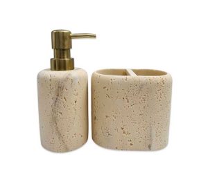 סט לאמבטיה סבוניה דיספנסר וכוס