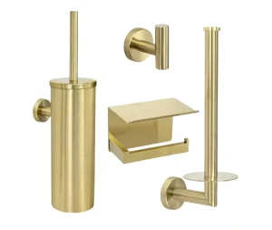 סט לאמבטיה 4 חלקים זהב מוברש