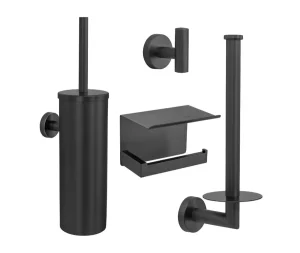 סט לאמבטיה 4 חלקים בגוון שחור