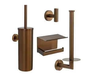 סט לאמבטיה 4 חלקים בגוון רוז גולד