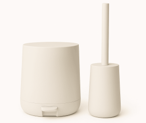 סט מונח מברשת אסלה ופח 3 ליטר בז' דגם ROCKY