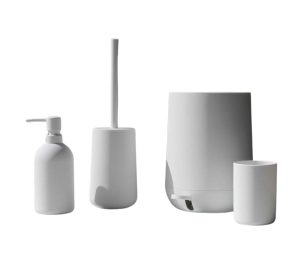 סט מונחים לאמבטיה גוון לבן מט דגם ROCKY