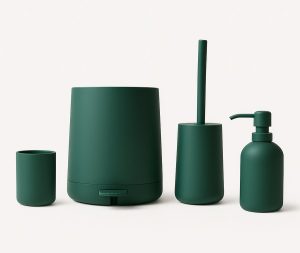 סט מונחים לאמבטיה גוון ירוק כהה דגם ROCKY