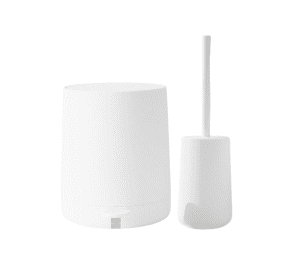 סט מונח מברשת אסלה ופח 3 ליטר לבן מט דגם ROCKY