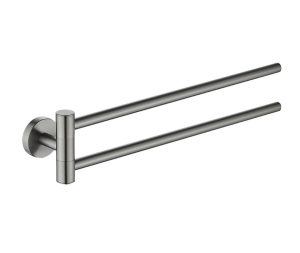 מתלה כפול על ציר למגבת רחצה גוון אפור גרפיט