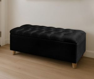 ספסל קטיפה קפיטונז' שחור