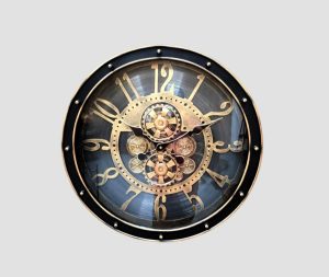 שעון מתכת דקורטיבי גלגלי שיניים קוטר 60