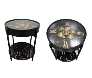 מעמד שעון עם שיש שחור 2 מידות לבחירה