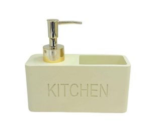 דיספנסר מלבני למטבח לסבון כלים גוון שמנת