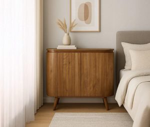 קומודה עץ מלא מנגו טבעי 115X42X80