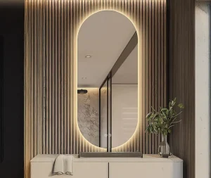 מראה אובלית עם תאורה אחורית 150X45